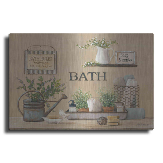 Luxe Metal Art 'Farmhouse Bath II' by Pam Britton, Metal Wall Art