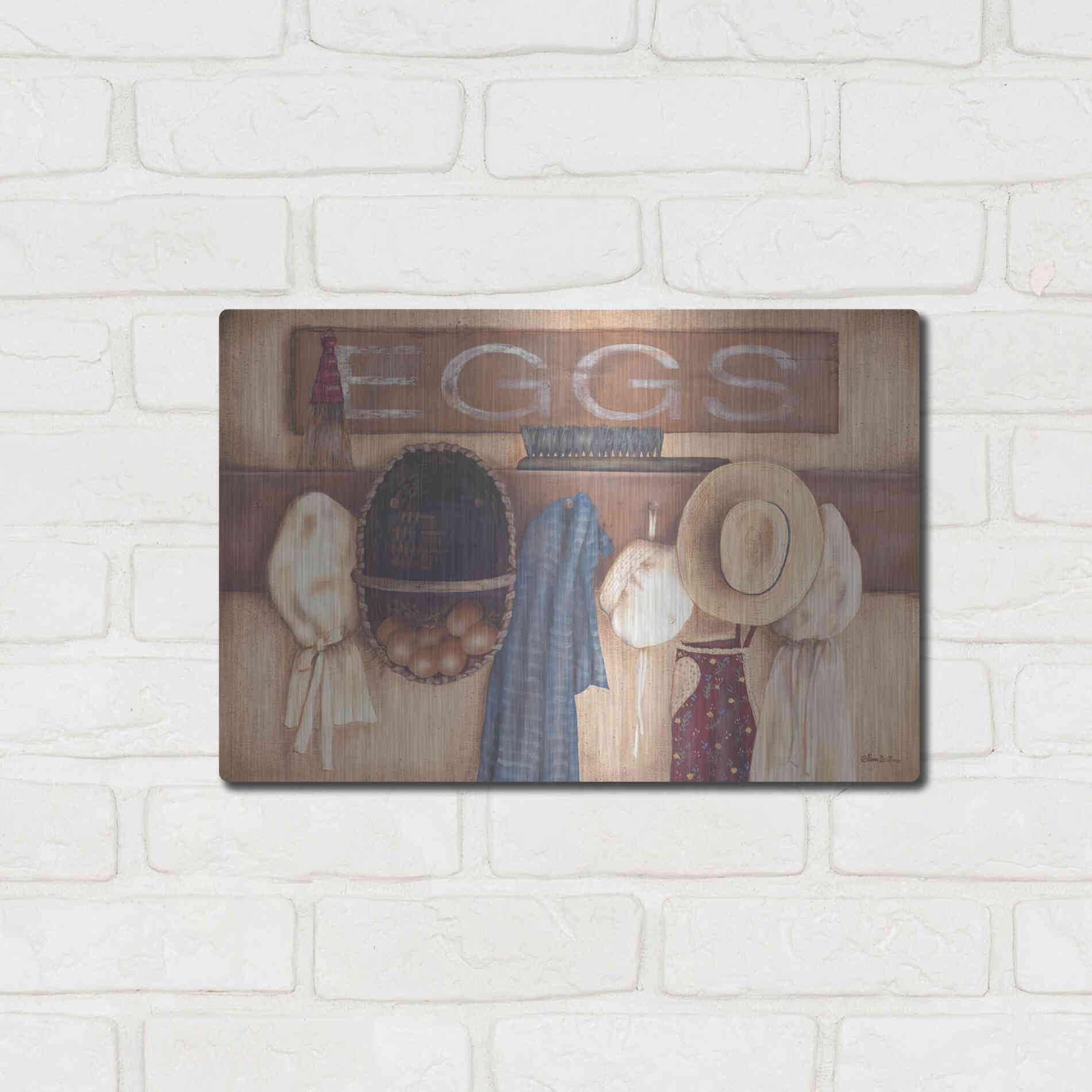 Luxe Metal Art 'Eggs' by Pam Britton, Metal Wall Art,16x12