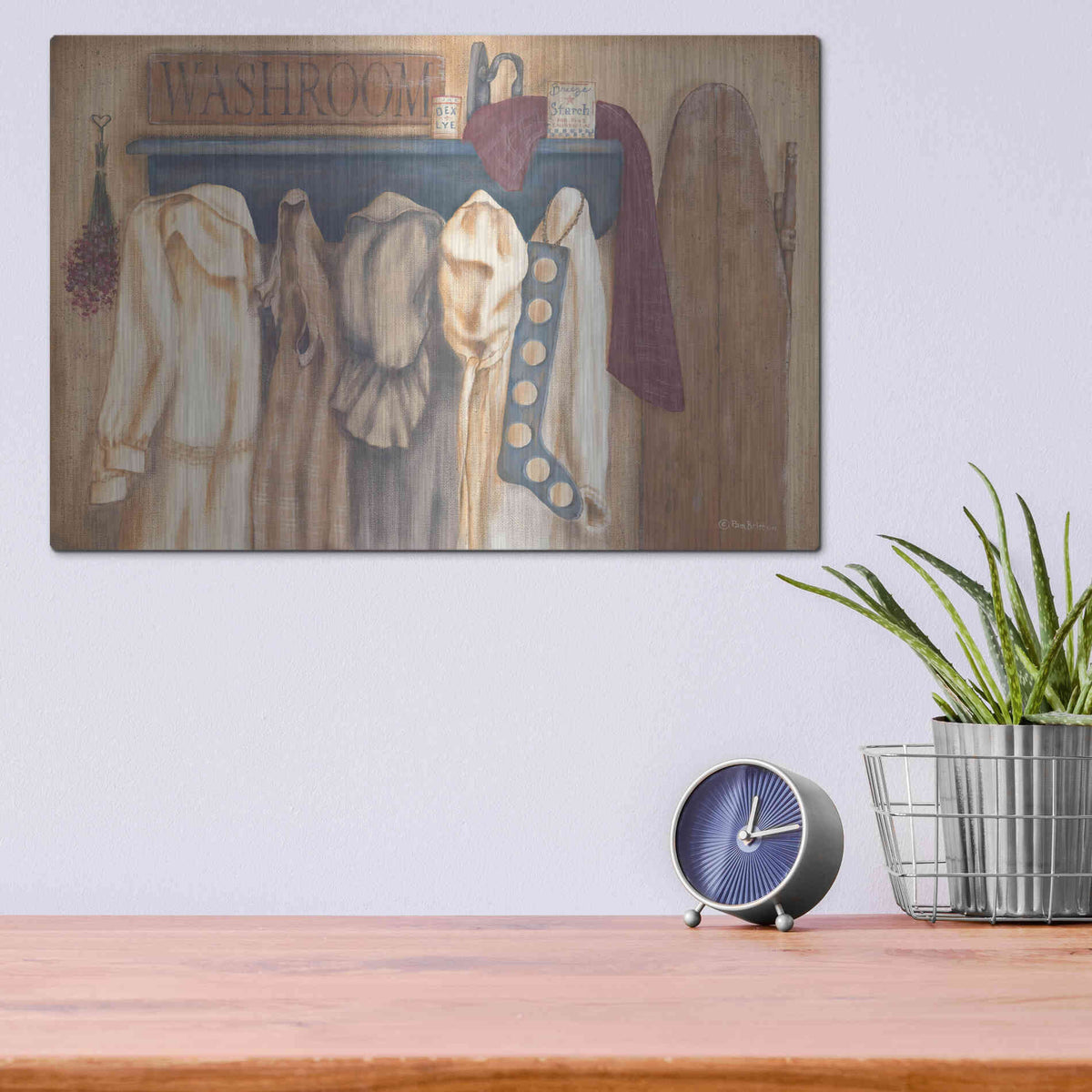 Luxe Metal Art 'Washroom Assortment' by Pam Britton, Metal Wall Art,16x12