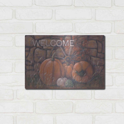 Luxe Metal Art 'Autumn Welcome' by Pam Britton, Metal Wall Art,16x12