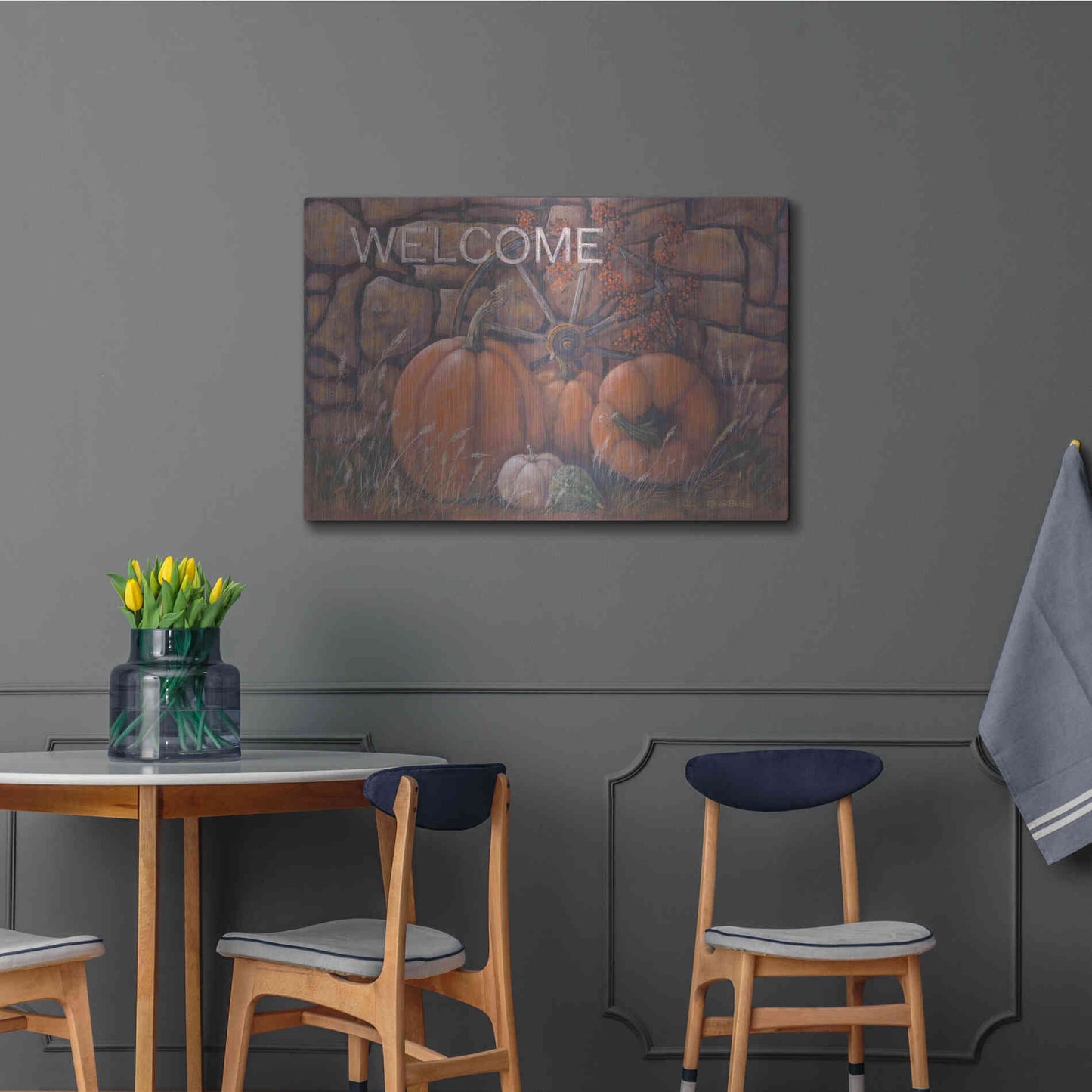 Luxe Metal Art 'Autumn Welcome' by Pam Britton, Metal Wall Art,36x24