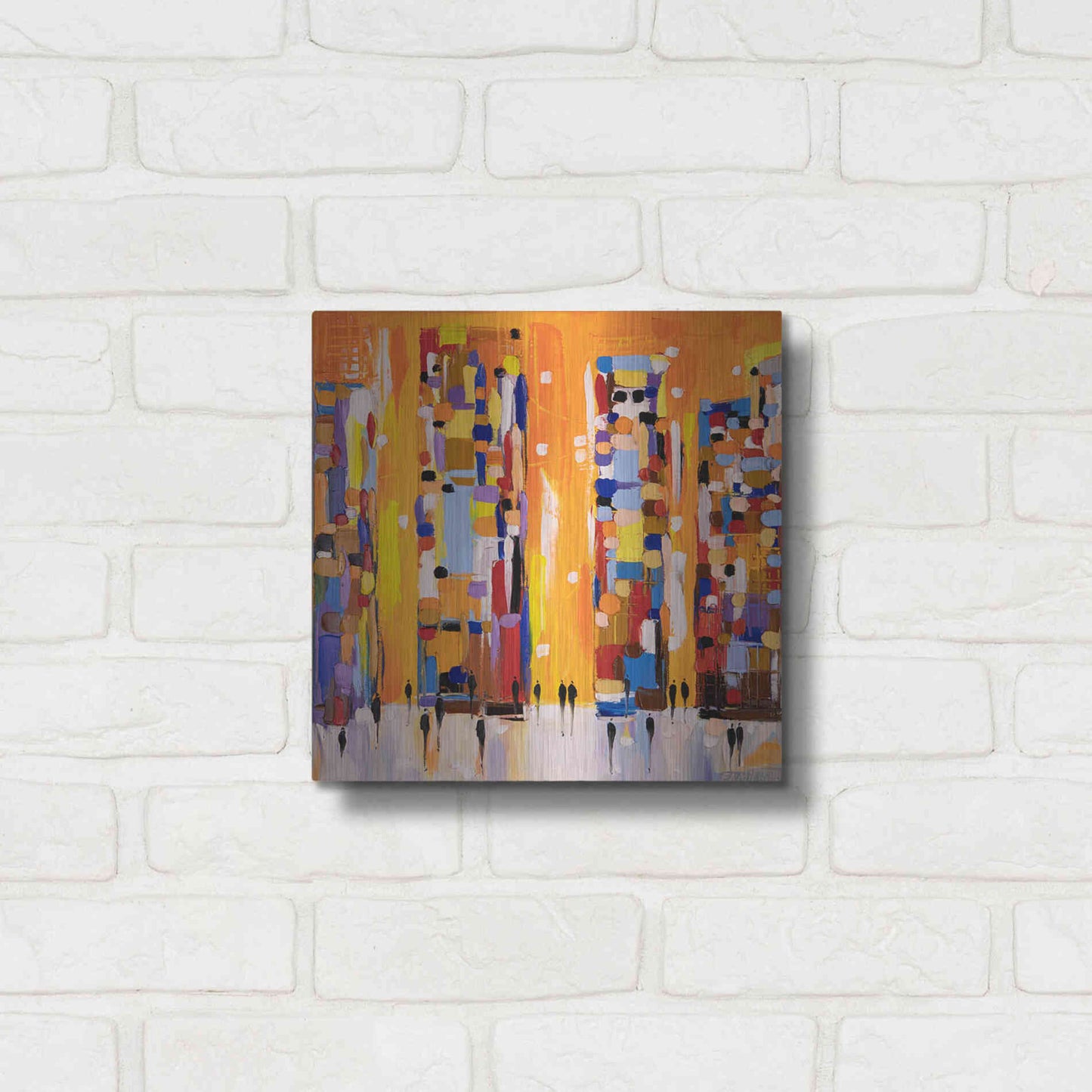 Luxe Metal Art 'Orange Sunset' by Ekaterina Ermilkina, Metal Wall Art,12x12