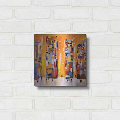 Luxe Metal Art 'Orange Sunset' by Ekaterina Ermilkina, Metal Wall Art,12x12