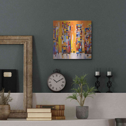 Luxe Metal Art 'Orange Sunset' by Ekaterina Ermilkina, Metal Wall Art,12x12