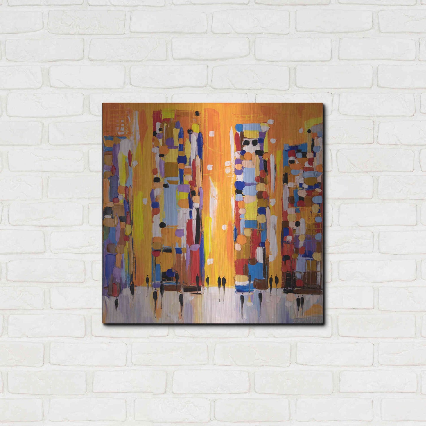 Luxe Metal Art 'Orange Sunset' by Ekaterina Ermilkina, Metal Wall Art,24x24