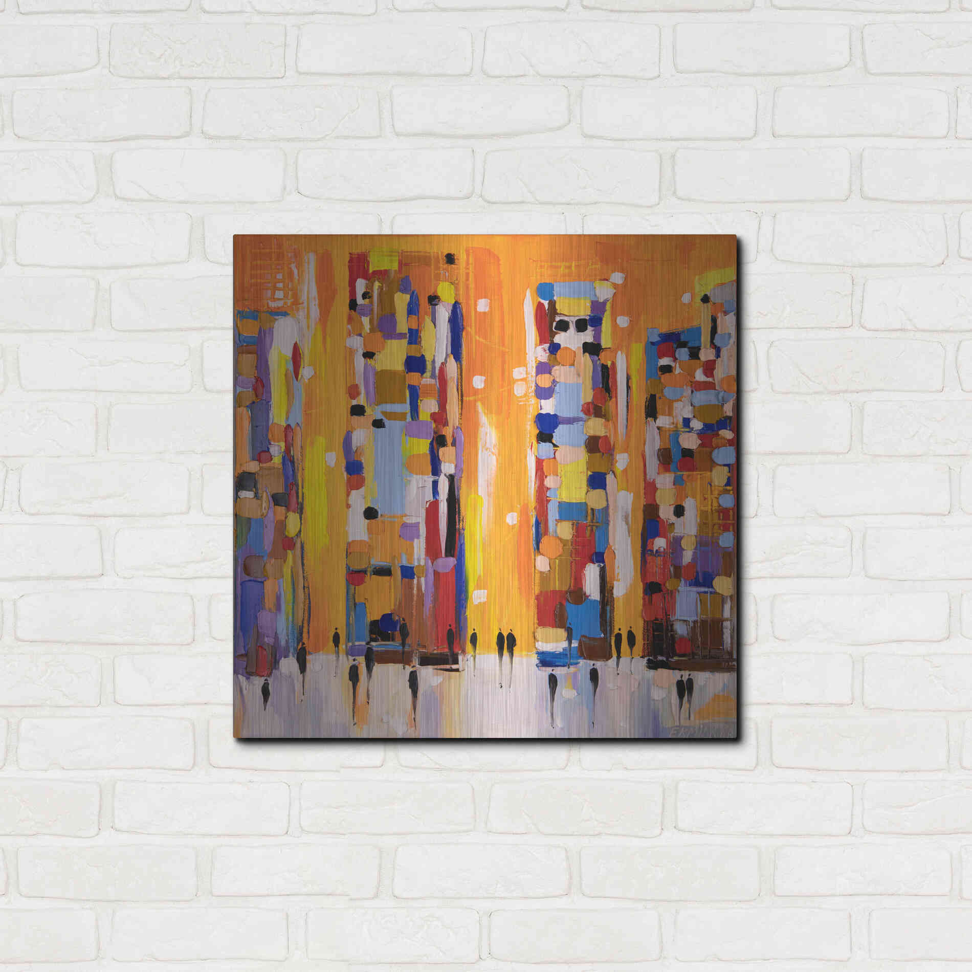Luxe Metal Art 'Orange Sunset' by Ekaterina Ermilkina, Metal Wall Art,24x24