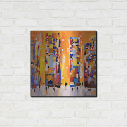 Luxe Metal Art 'Orange Sunset' by Ekaterina Ermilkina, Metal Wall Art,24x24