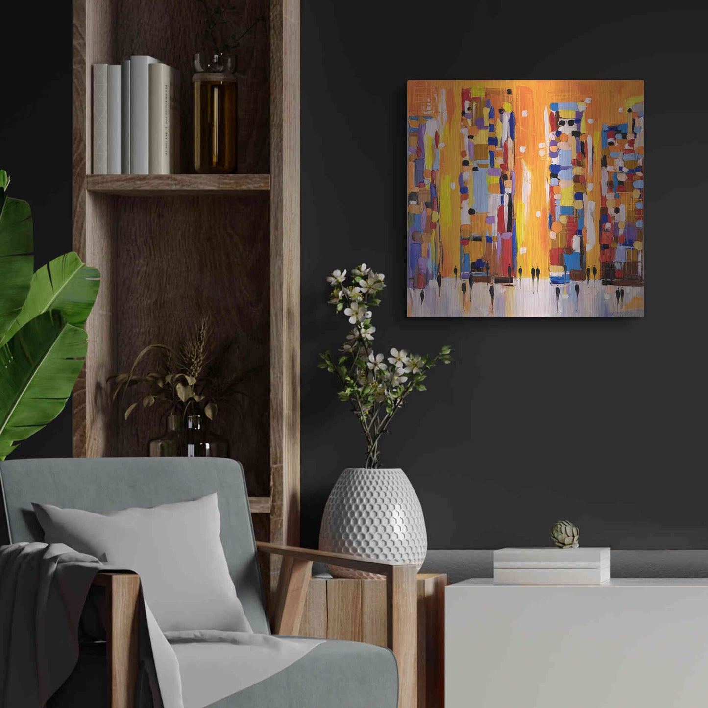 Luxe Metal Art 'Orange Sunset' by Ekaterina Ermilkina, Metal Wall Art,24x24