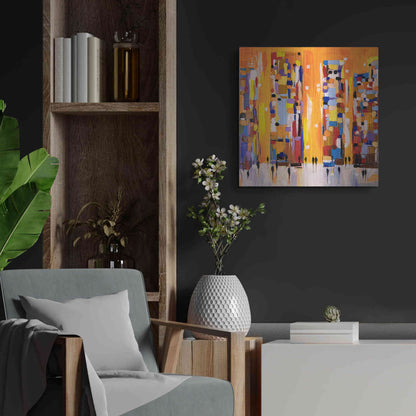 Luxe Metal Art 'Orange Sunset' by Ekaterina Ermilkina, Metal Wall Art,24x24