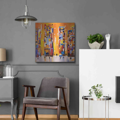 Luxe Metal Art 'Orange Sunset' by Ekaterina Ermilkina, Metal Wall Art,24x24