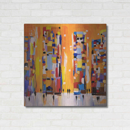 Luxe Metal Art 'Orange Sunset' by Ekaterina Ermilkina, Metal Wall Art,36x36