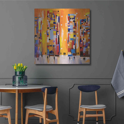 Luxe Metal Art 'Orange Sunset' by Ekaterina Ermilkina, Metal Wall Art,36x36