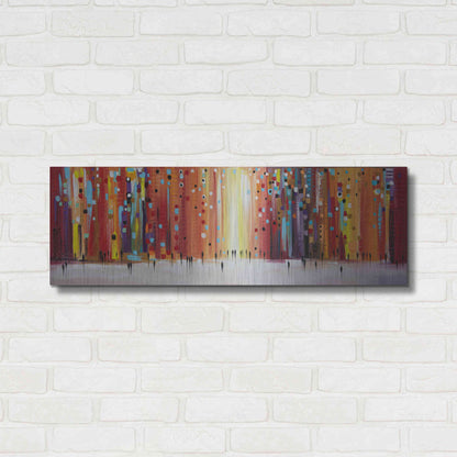 Luxe Metal Art 'Late Sunset' by Ekaterina Ermilkina, Metal Wall Art,36x12