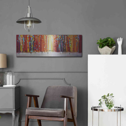 Luxe Metal Art 'Late Sunset' by Ekaterina Ermilkina, Metal Wall Art,36x12