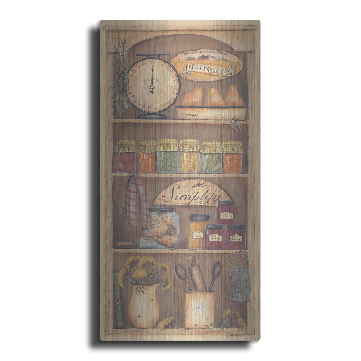 Luxe Metal Art 'Farmhouse Pantry I' by Pam Britton, Metal Wall Art