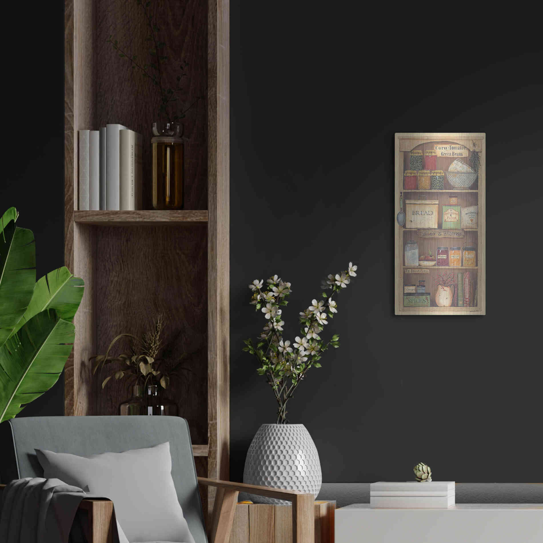 Luxe Metal Art 'Farmhouse Pantry II' by Pam Britton, Metal Wall Art,12x24