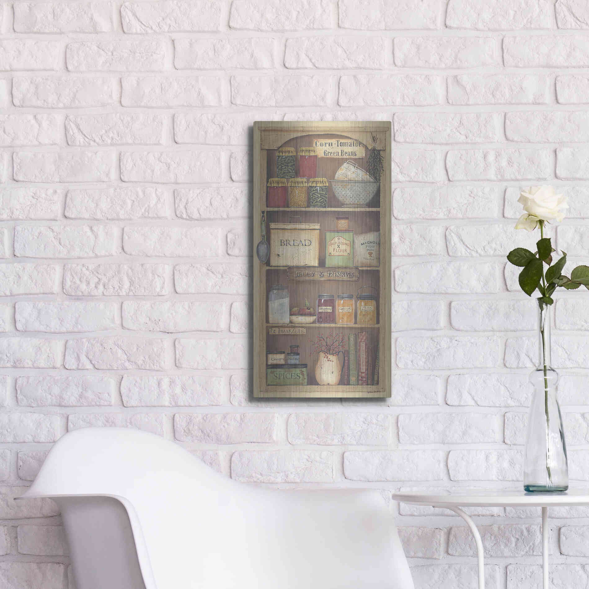 Luxe Metal Art 'Farmhouse Pantry II' by Pam Britton, Metal Wall Art,12x24