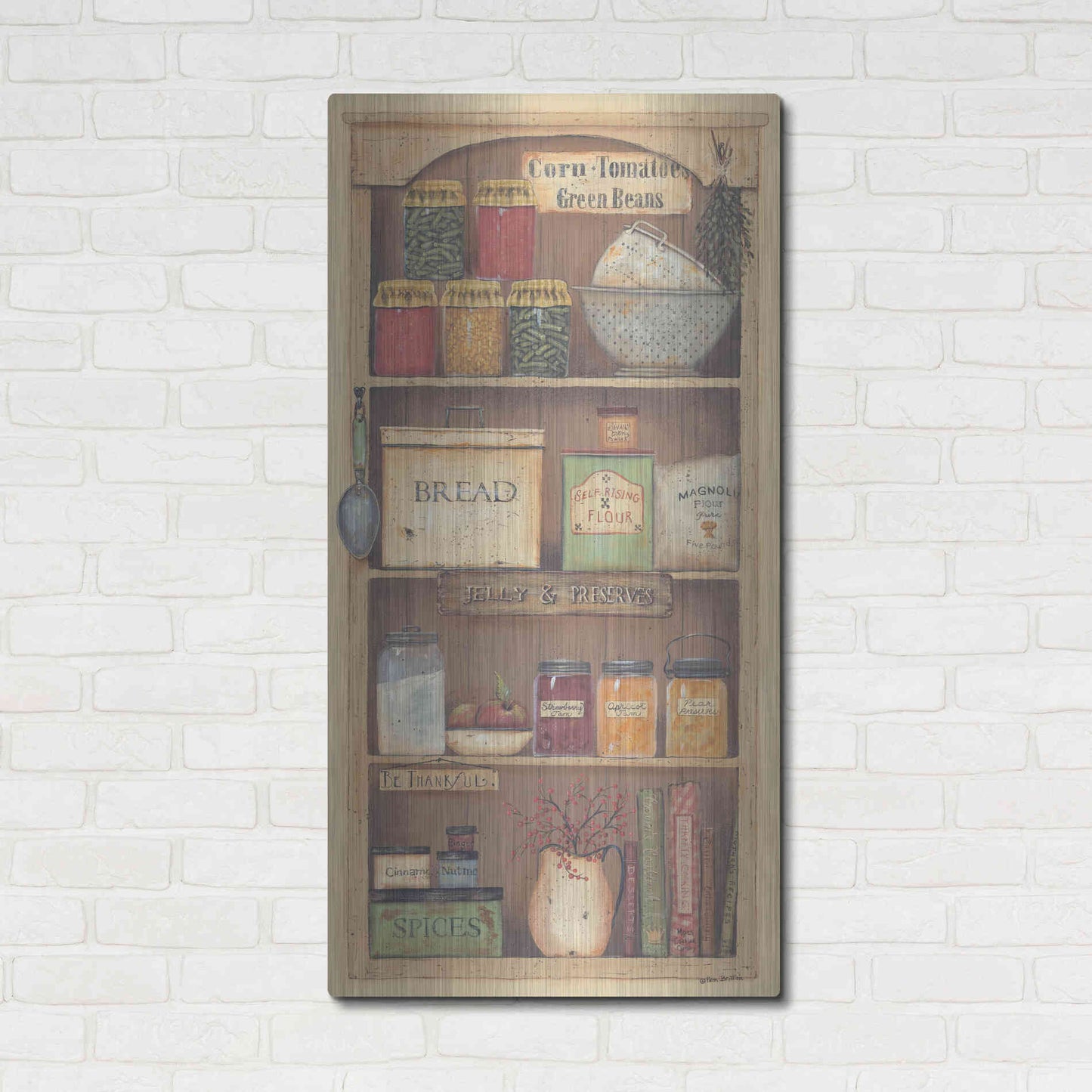 Luxe Metal Art 'Farmhouse Pantry II' by Pam Britton, Metal Wall Art,24x48