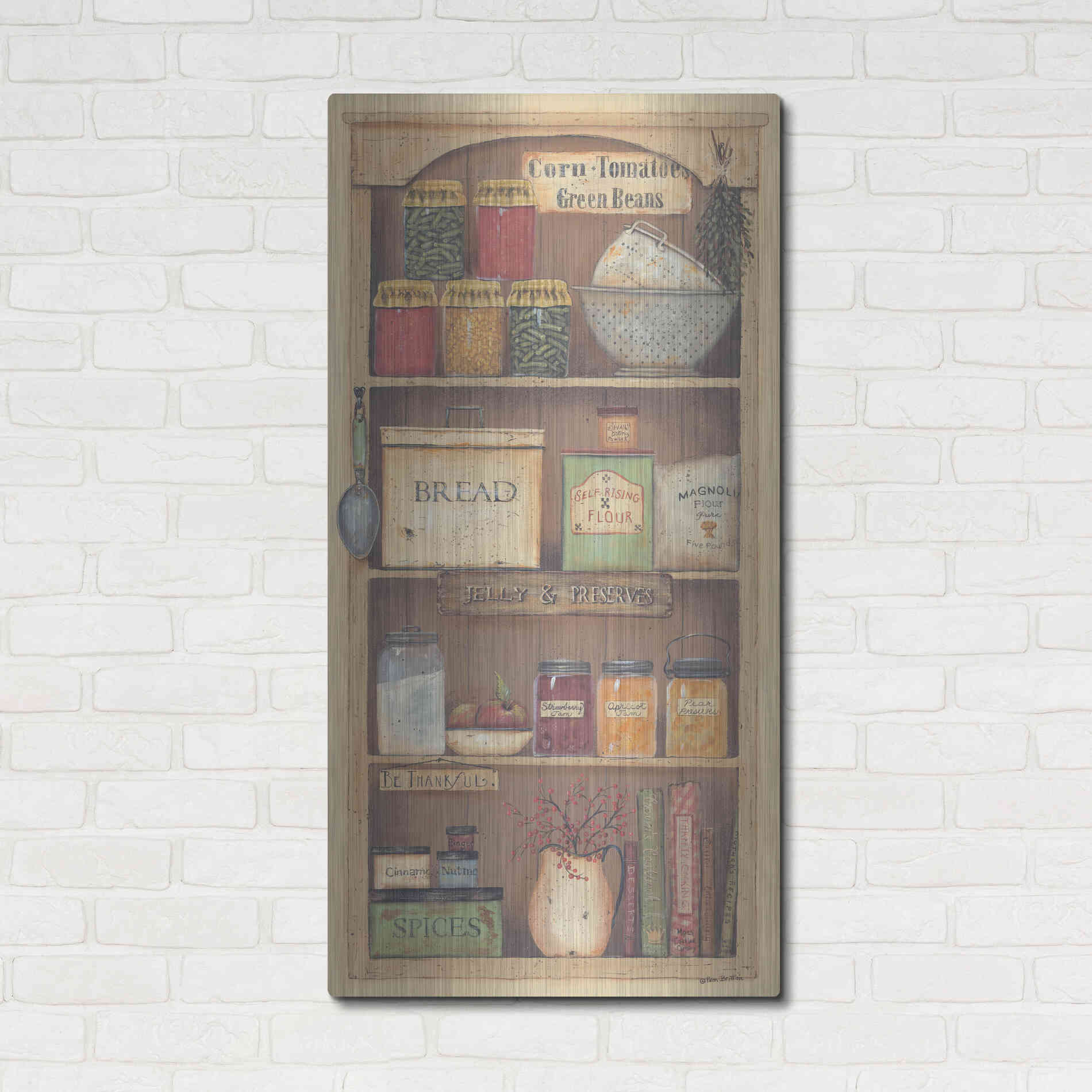 Luxe Metal Art 'Farmhouse Pantry II' by Pam Britton, Metal Wall Art,24x48