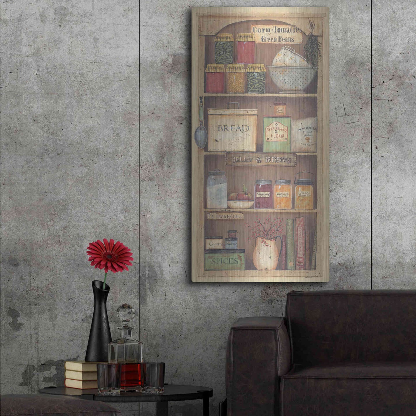 Luxe Metal Art 'Farmhouse Pantry II' by Pam Britton, Metal Wall Art,24x48