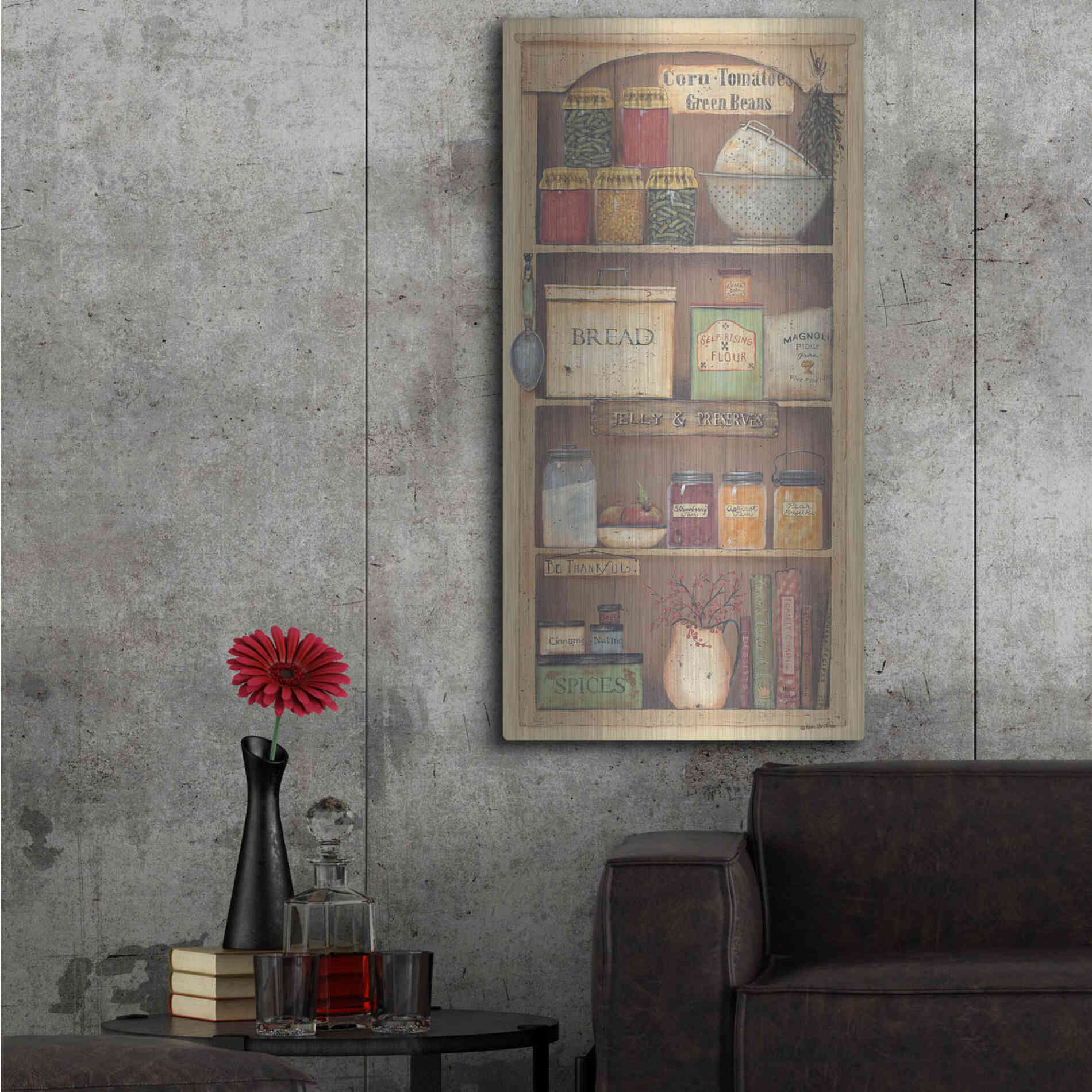 Luxe Metal Art 'Farmhouse Pantry II' by Pam Britton, Metal Wall Art,24x48