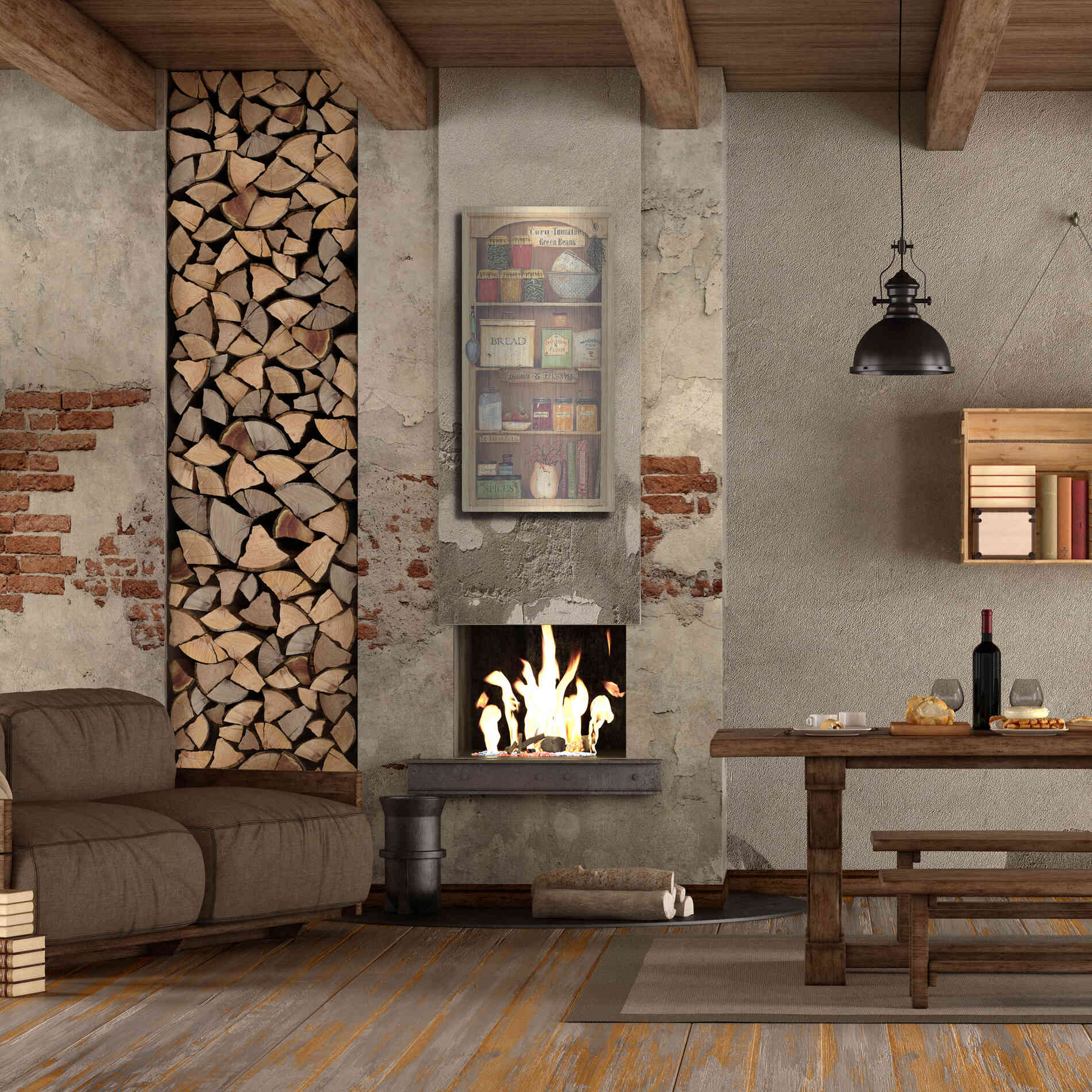 Luxe Metal Art 'Farmhouse Pantry II' by Pam Britton, Metal Wall Art,24x48