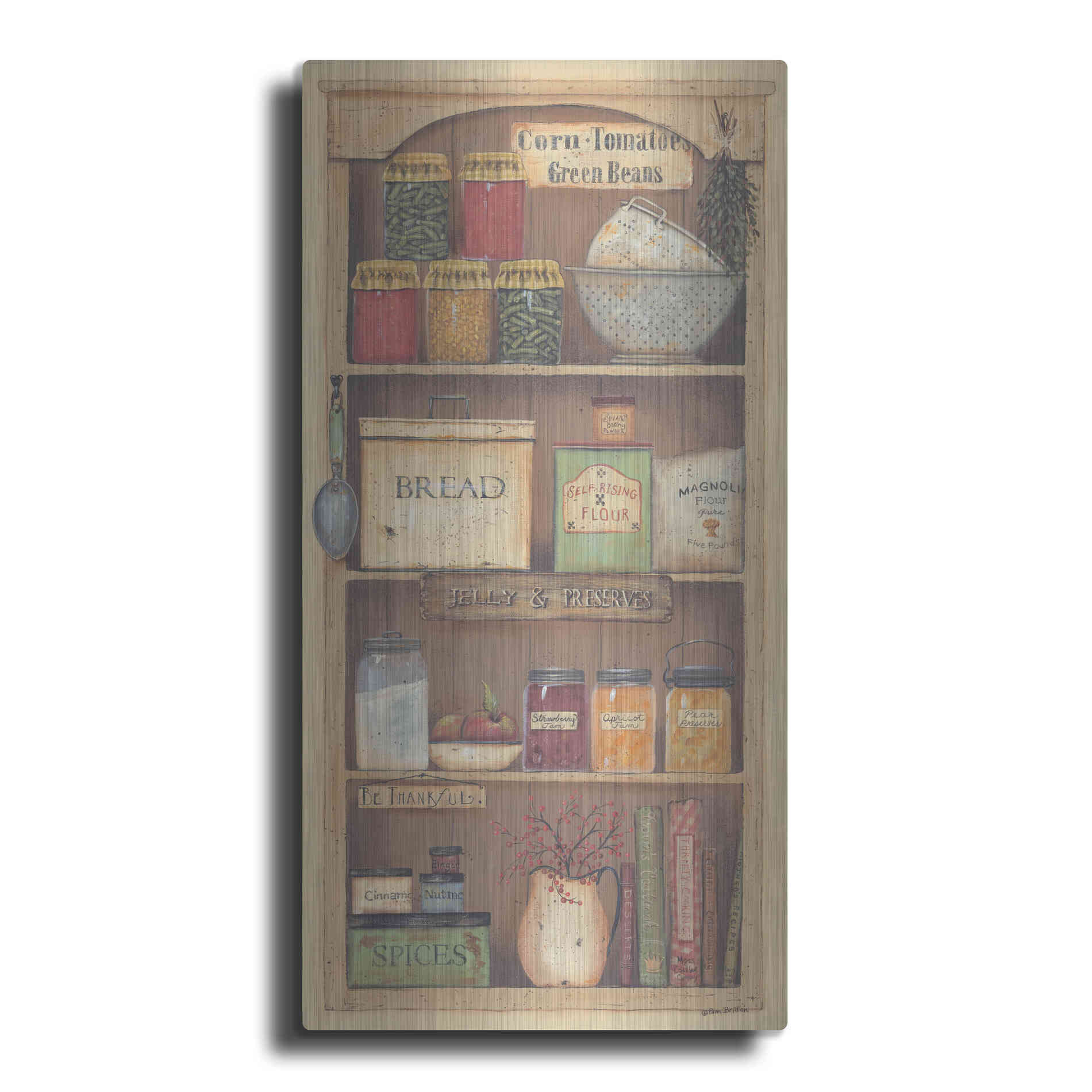 Luxe Metal Art 'Farmhouse Pantry II' by Pam Britton, Metal Wall Art