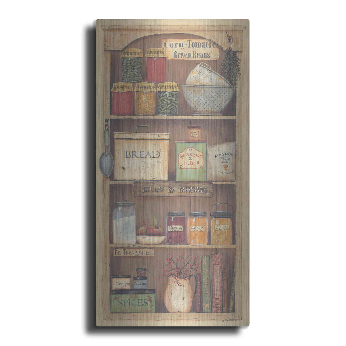 Luxe Metal Art 'Farmhouse Pantry II' by Pam Britton, Metal Wall Art