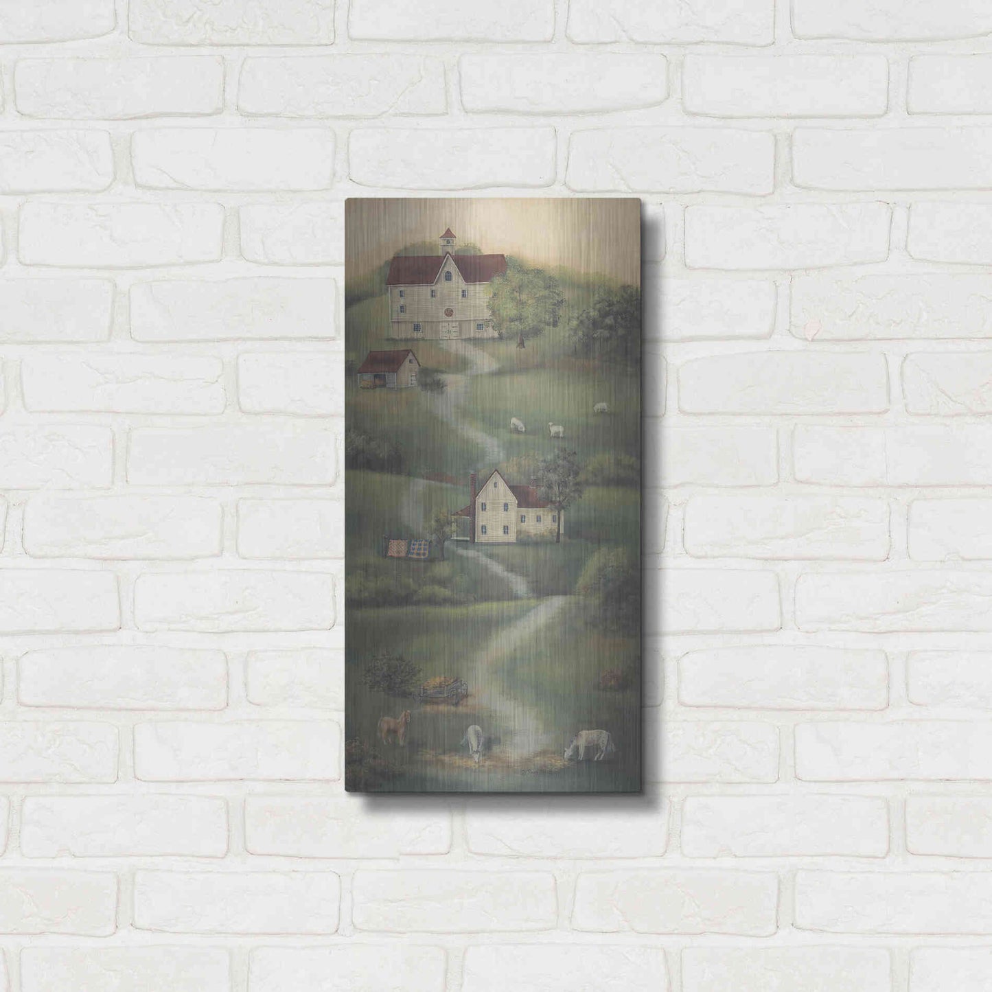 Luxe Metal Art 'Farm Life I' by Pam Britton, Metal Wall Art,12x24