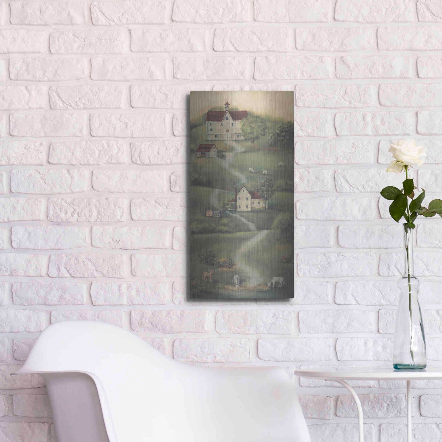 Luxe Metal Art 'Farm Life I' by Pam Britton, Metal Wall Art,12x24