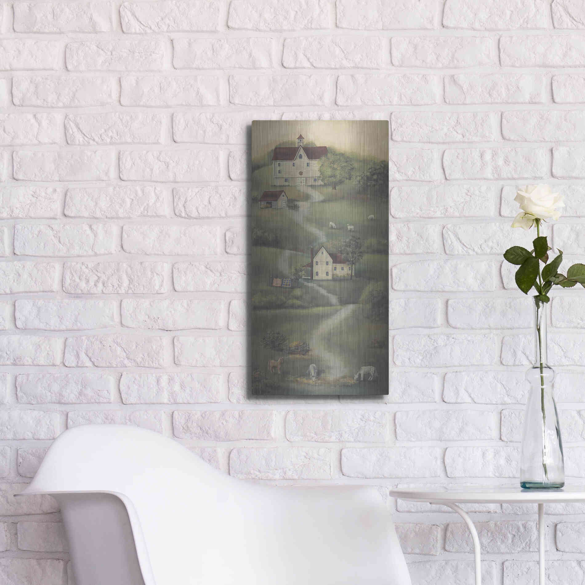 Luxe Metal Art 'Farm Life I' by Pam Britton, Metal Wall Art,12x24