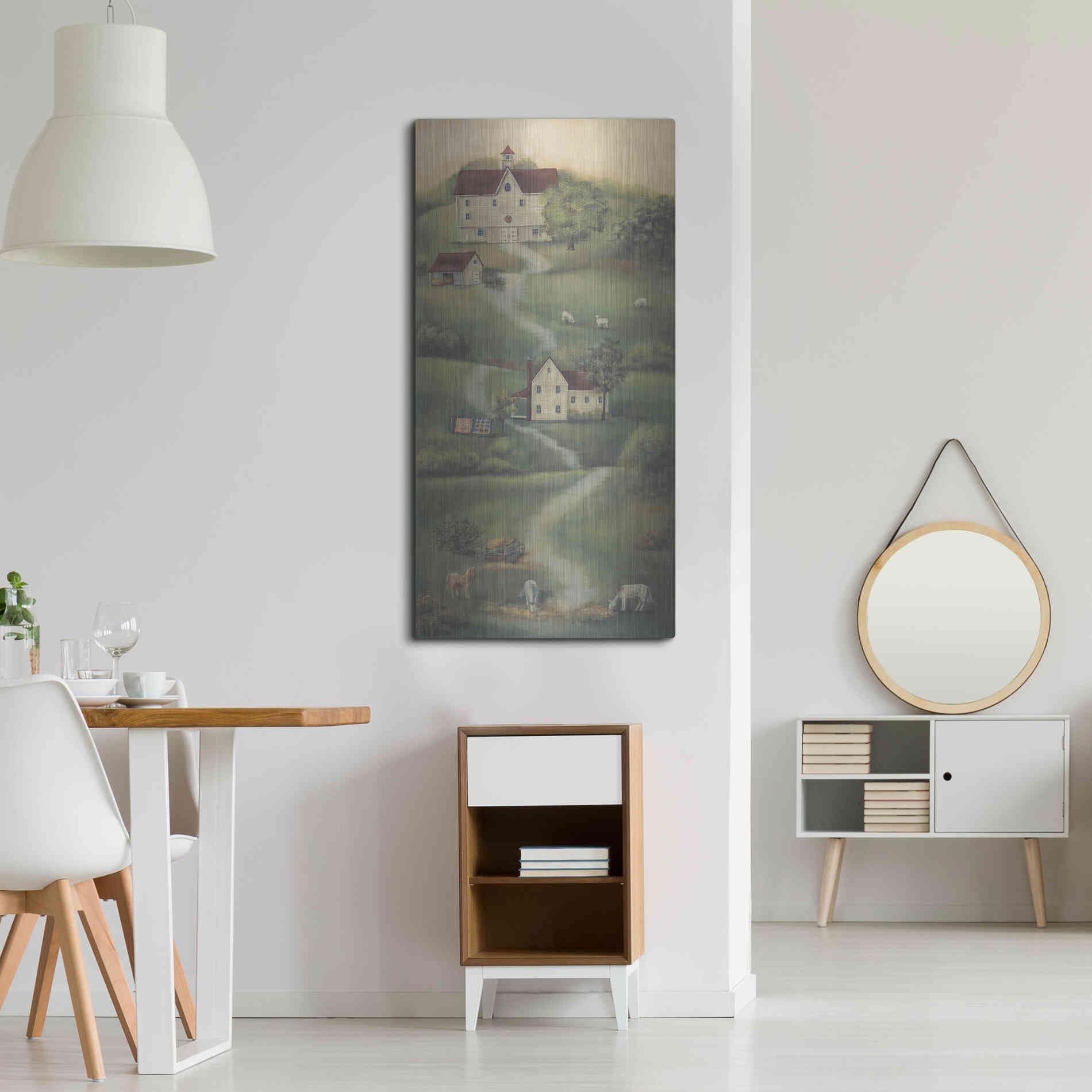 Luxe Metal Art 'Farm Life I' by Pam Britton, Metal Wall Art,24x48