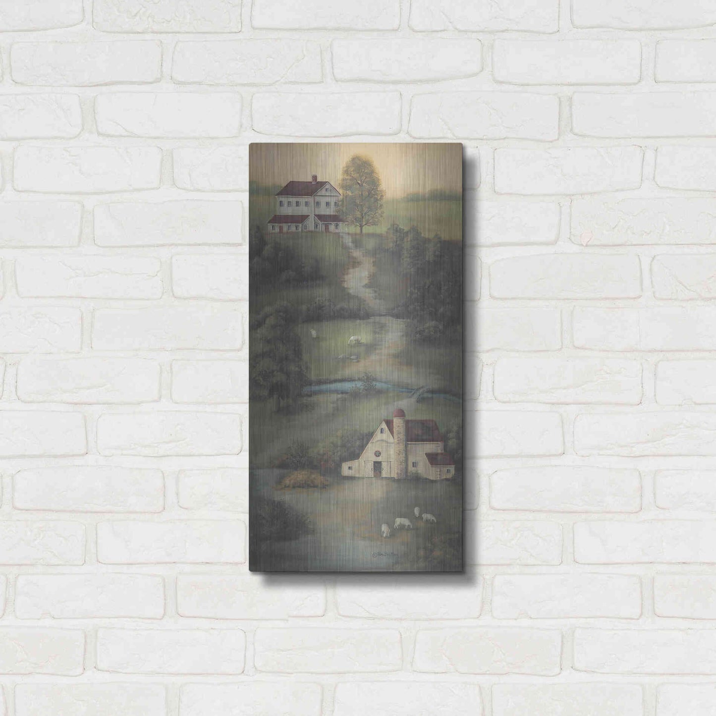 Luxe Metal Art 'Farm Life II' by Pam Britton, Metal Wall Art,12x24