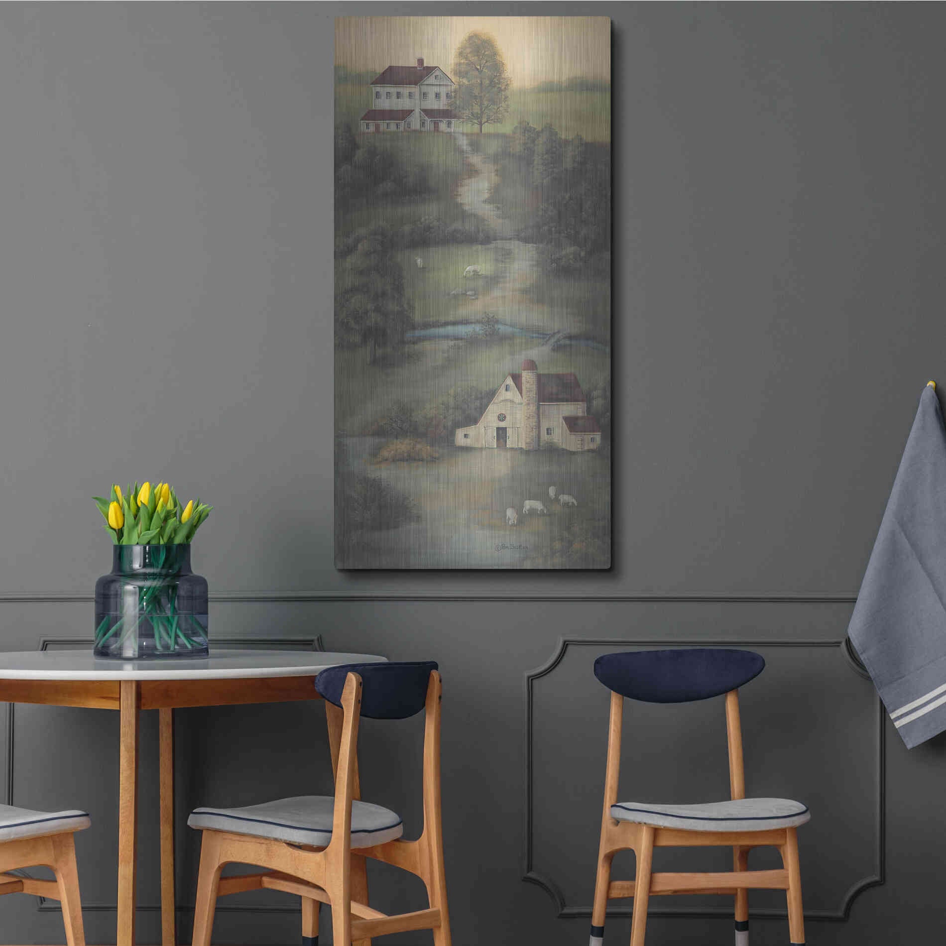 Luxe Metal Art 'Farm Life II' by Pam Britton, Metal Wall Art,24x48