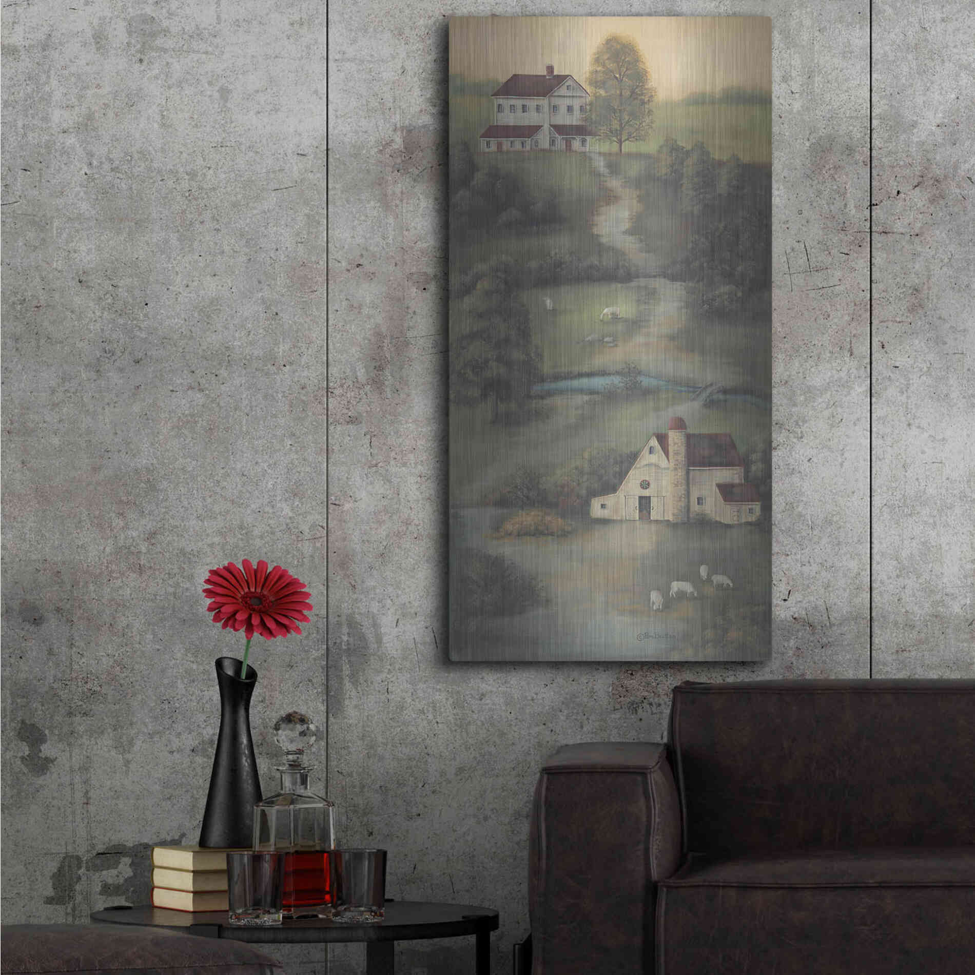 Luxe Metal Art 'Farm Life II' by Pam Britton, Metal Wall Art,24x48