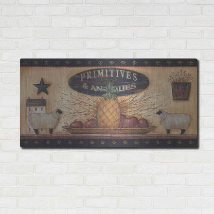 Luxe Metal Art 'Primitives & Antiques Shelf' by Pam Britton, Metal Wall Art,48x24
