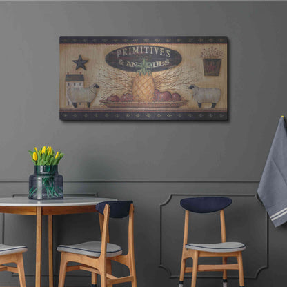 Luxe Metal Art 'Primitives & Antiques Shelf' by Pam Britton, Metal Wall Art,48x24