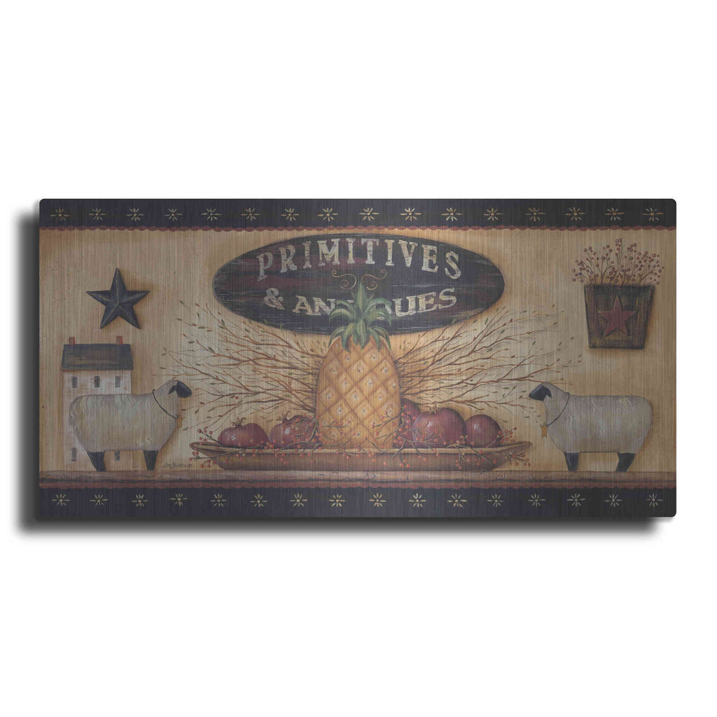 Luxe Metal Art 'Primitives & Antiques Shelf' by Pam Britton, Metal Wall Art