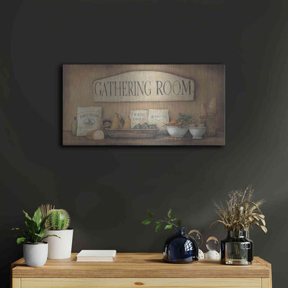 Luxe Metal Art 'Gathering Room' by Pam Britton, Metal Wall Art,24x12