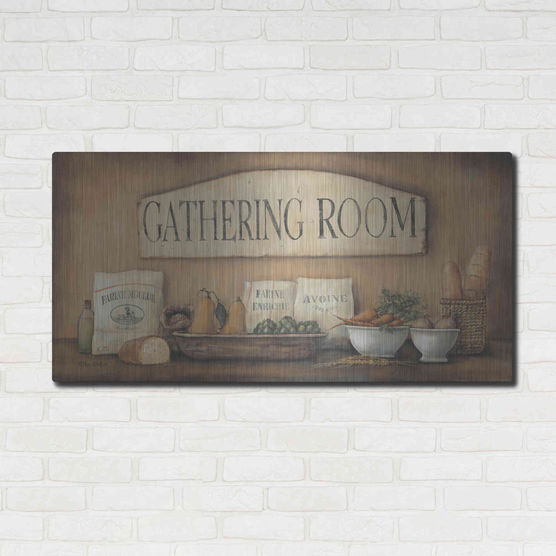 Luxe Metal Art 'Gathering Room' by Pam Britton, Metal Wall Art,48x24