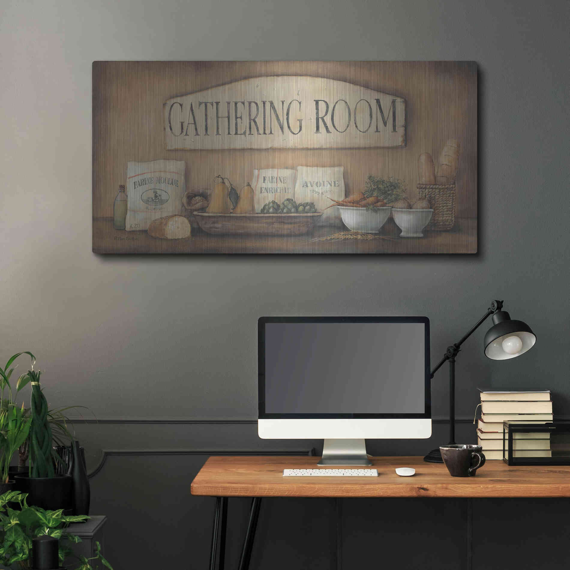 Luxe Metal Art 'Gathering Room' by Pam Britton, Metal Wall Art,48x24