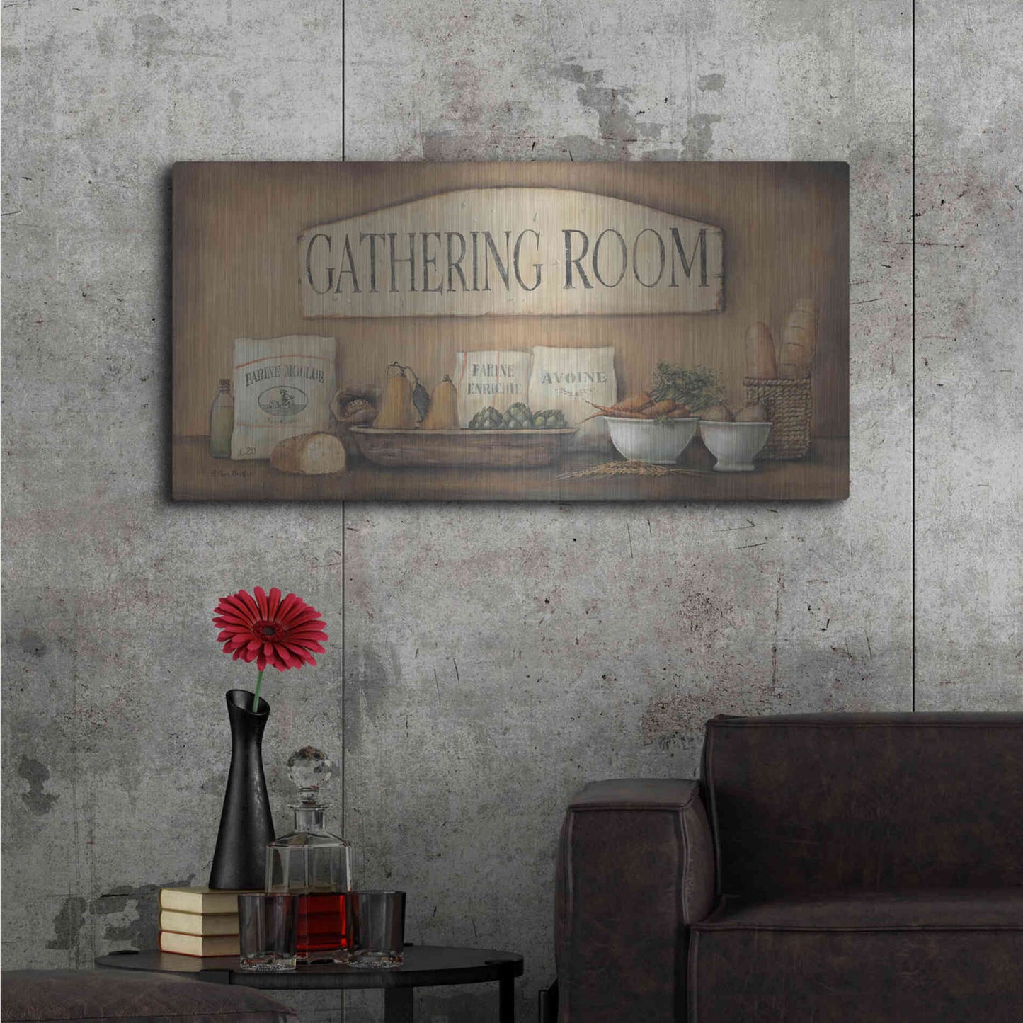 Luxe Metal Art 'Gathering Room' by Pam Britton, Metal Wall Art,48x24