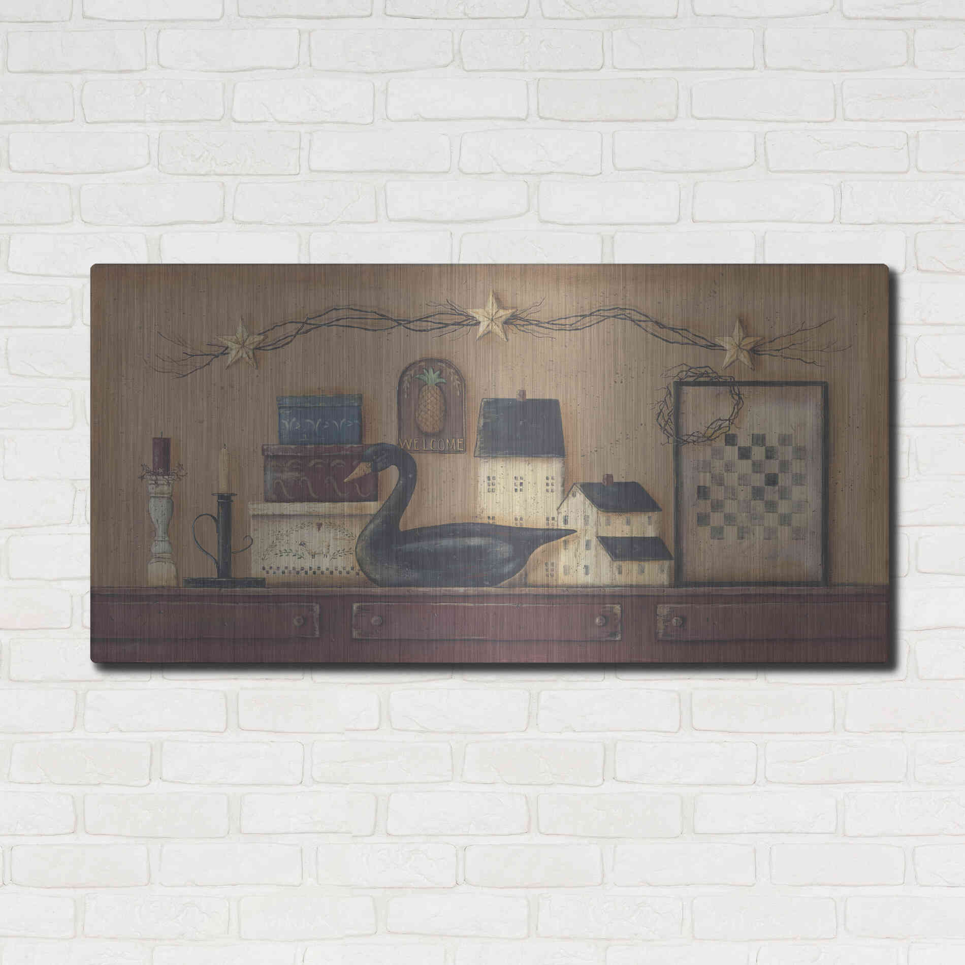 Luxe Metal Art 'A Prim Collection' by Pam Britton, Metal Wall Art,48x24