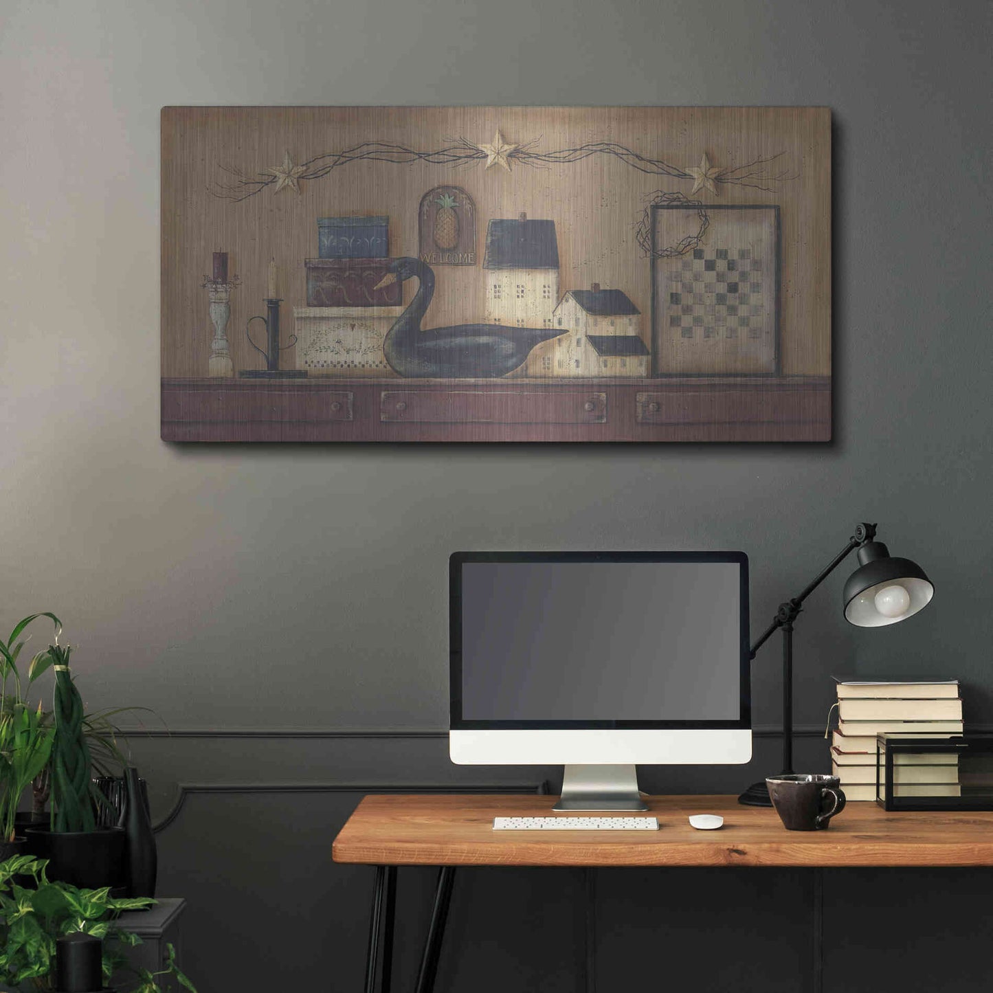 Luxe Metal Art 'A Prim Collection' by Pam Britton, Metal Wall Art,48x24