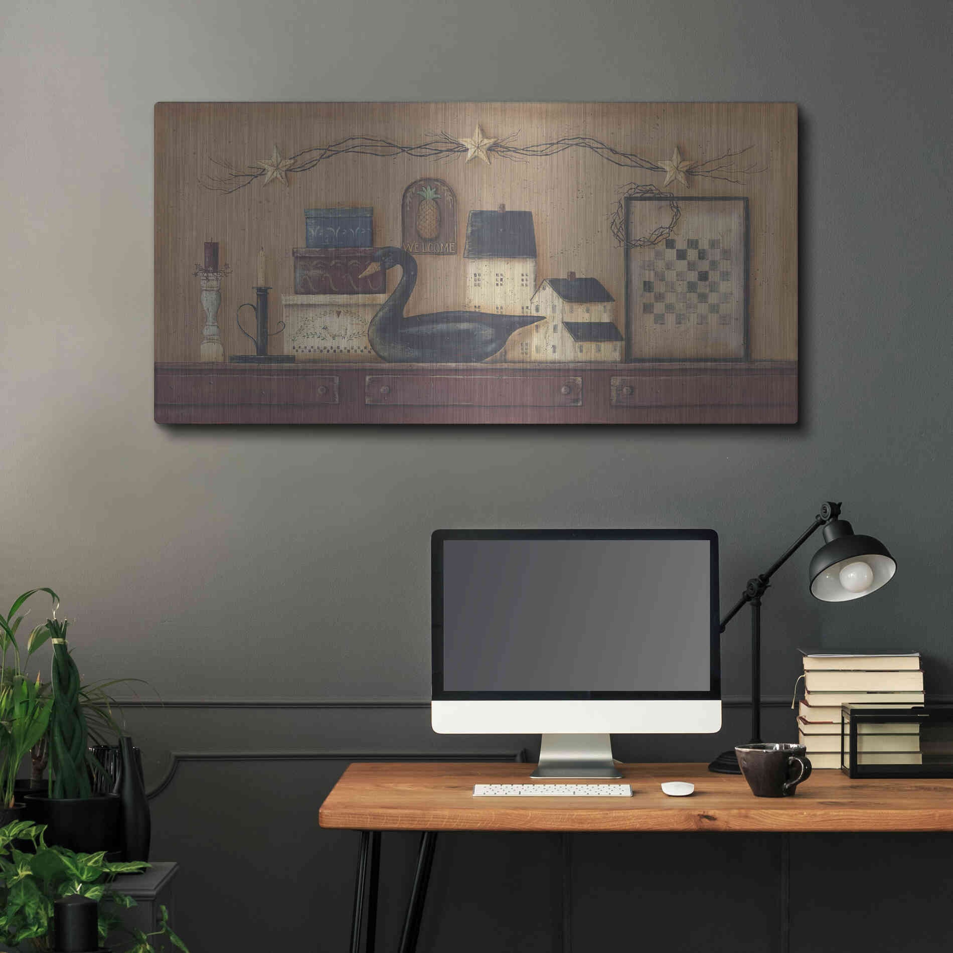 Luxe Metal Art 'A Prim Collection' by Pam Britton, Metal Wall Art,48x24