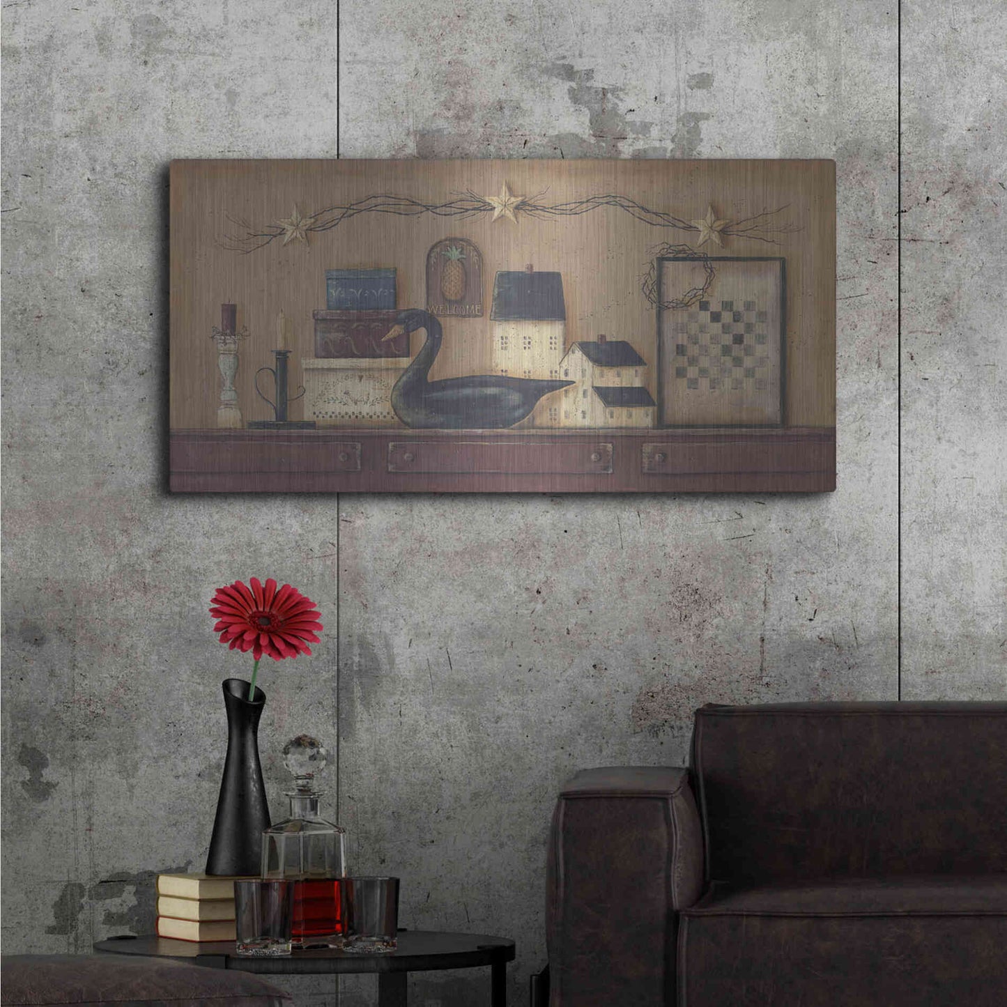 Luxe Metal Art 'A Prim Collection' by Pam Britton, Metal Wall Art,48x24