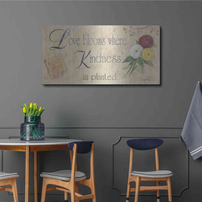 Luxe Metal Art 'Love Blooms' by Pam Britton, Metal Wall Art,48x24