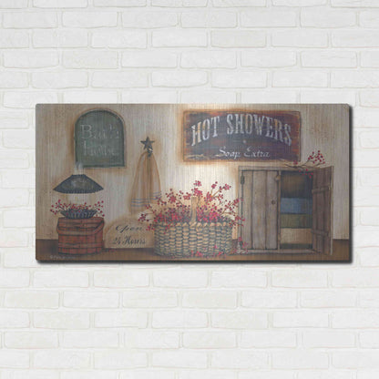 Luxe Metal Art 'Bath House' by Pam Britton, Metal Wall Art,48x24