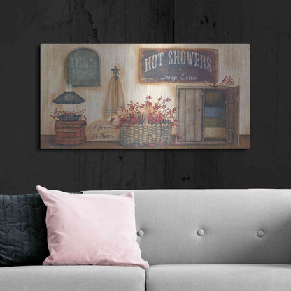 Luxe Metal Art 'Bath House' by Pam Britton, Metal Wall Art,48x24