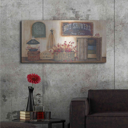 Luxe Metal Art 'Bath House' by Pam Britton, Metal Wall Art,48x24